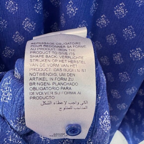 EUC Maison 123 Flowy Moroccan Print Peasent Blouse - Picture 6 of 8